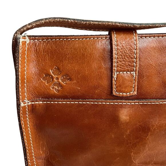 Patricia Nash Heritage Brown Leather Venezia Crossbody Buckle Saddle Bag Pouch - Picture 7 of 9